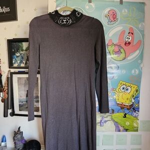 Grey sweater dress